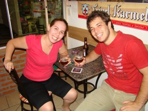 Ana Tereza, the teacher and Lucas, the student.